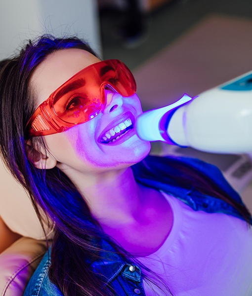 Patient receiving Zoom teeth whitening