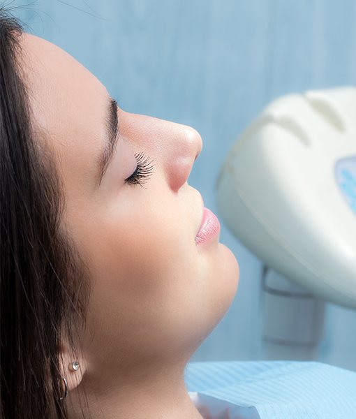 Patient relaxing under oral conscious dental sedation