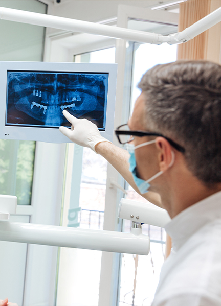 Patient receiving 3 D x-ray scans